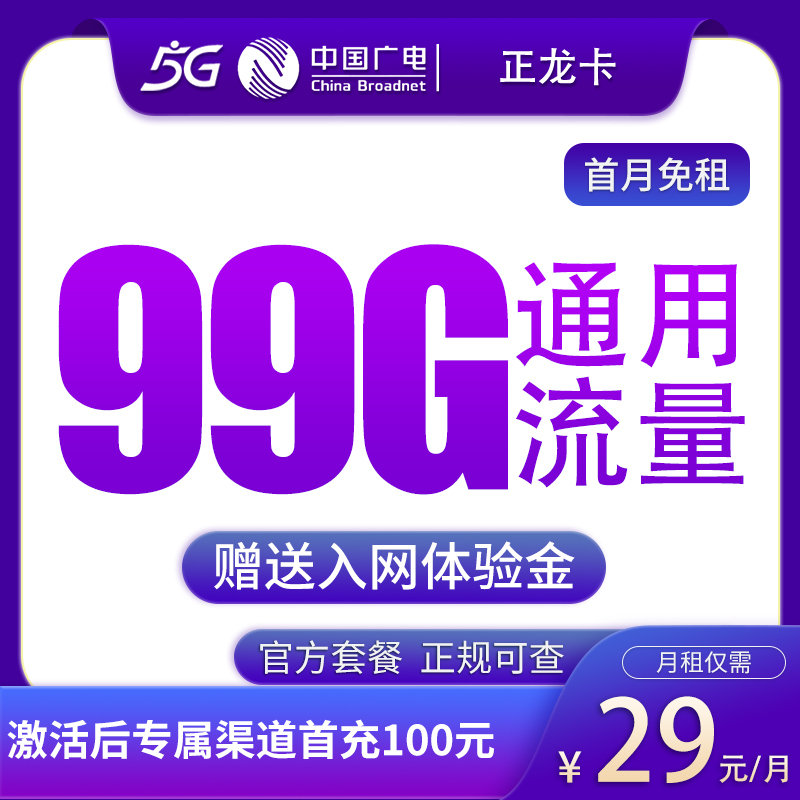 广电正龙卡29元99G【发全国】