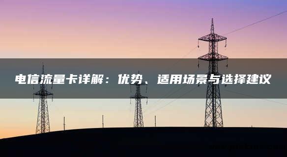 电信流量卡详解：优势、适用场景与选择建议